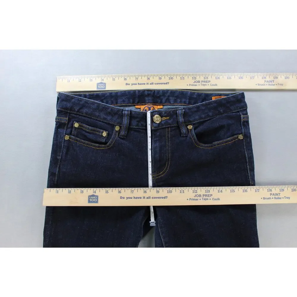 Tory Burch Super Skinny Blue Jeans Women's 29 Gold Hardware
